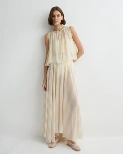 Capri Silk Circle Skirt - Ecru Stripe*BONDI BORN Hot