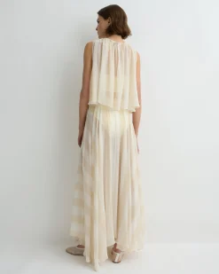 Capri Silk Circle Skirt - Ecru Stripe*BONDI BORN Hot