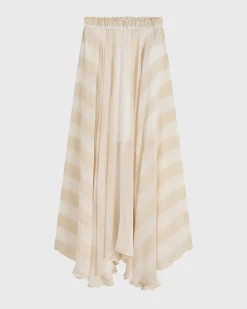 Capri Silk Circle Skirt - Ecru Stripe*BONDI BORN Hot
