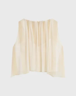 Capri Silk Gathered Top - Ecru Stripe*BONDI BORN New