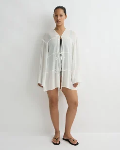 Cremona Tie-Front Mini Coverup -*BONDI BORN Outlet