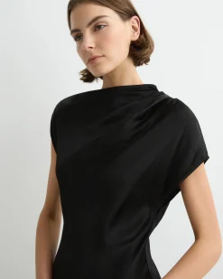 Faro Draped Shoulder Bias Dress -*BONDI BORN Outlet