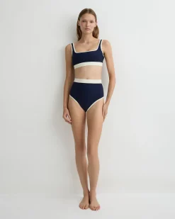 Hayden Bikini Top - Navy & Pearl (Sculpteur®)*BONDI BORN Sale