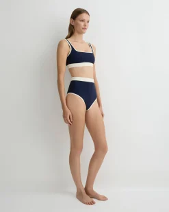 Hayden Bikini Top - Navy & Pearl (Sculpteur®)*BONDI BORN Sale