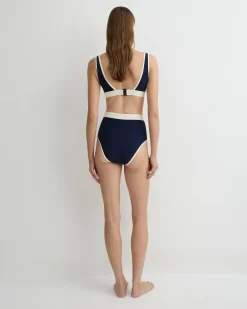 Hayden Bikini Top - Navy & Pearl (Sculpteur®)*BONDI BORN Sale
