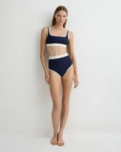 Jayde Bikini Bottom - Navy & Pearl (Sculpteur®)*BONDI BORN Discount