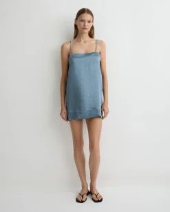 Kobe Mini Slip Dress - Steel Blue*BONDI BORN Sale
