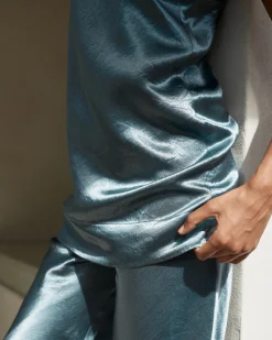 Kobe Mini Slip Dress - Steel Blue*BONDI BORN Sale