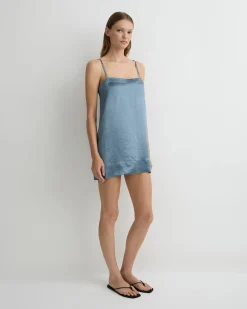 Kobe Mini Slip Dress - Steel Blue*BONDI BORN Sale