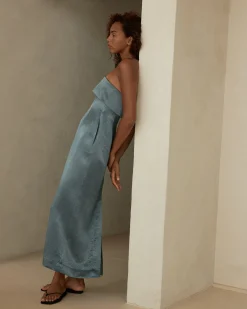 Kobe Strapless Maxi Dress - Steel Blue*BONDI BORN Hot