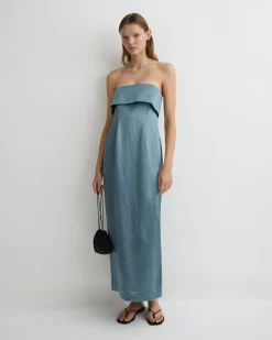 Kobe Strapless Maxi Dress - Steel Blue*BONDI BORN Hot