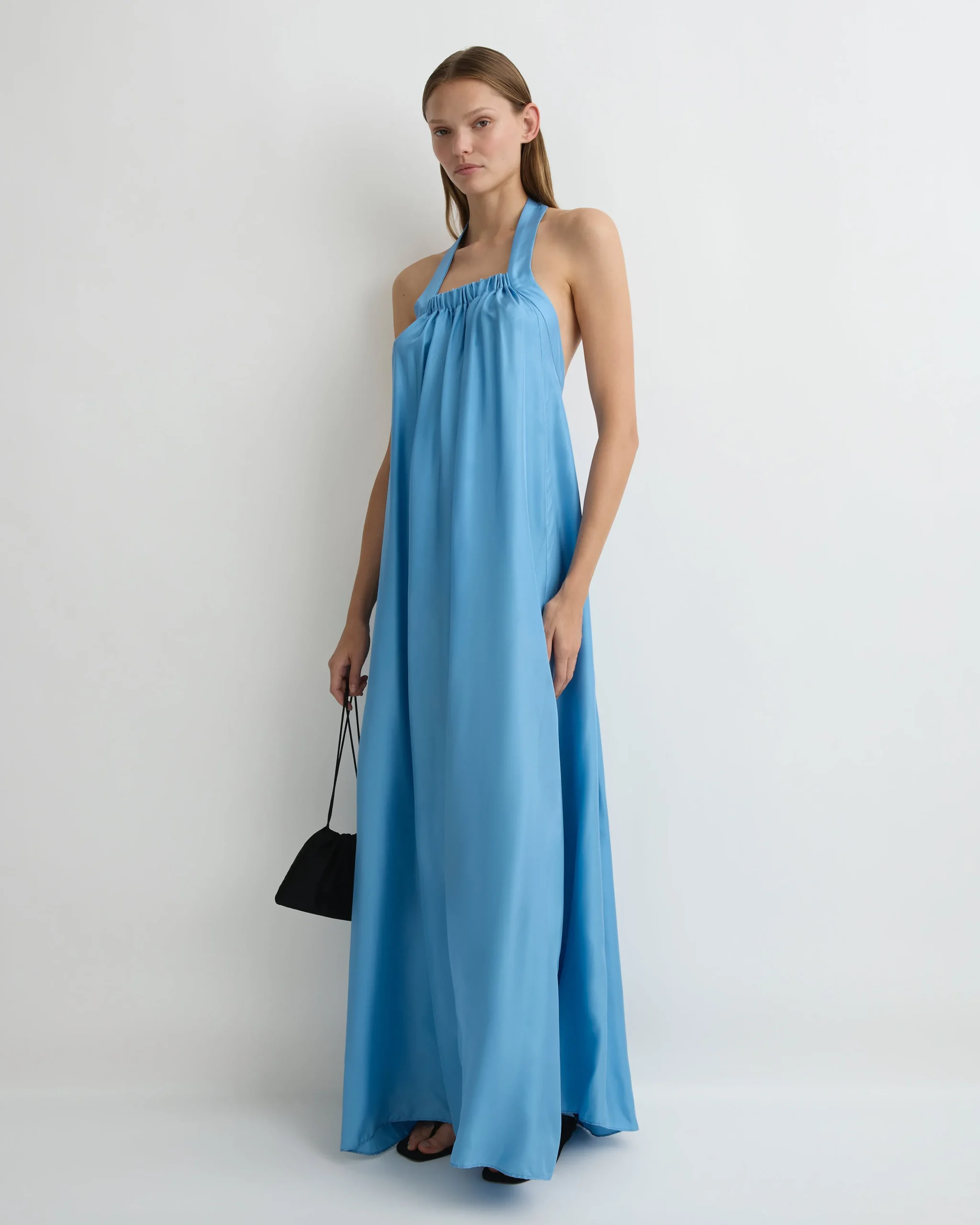 Marfa Silk Halter Maxi Dress -*BONDI BORN Hot