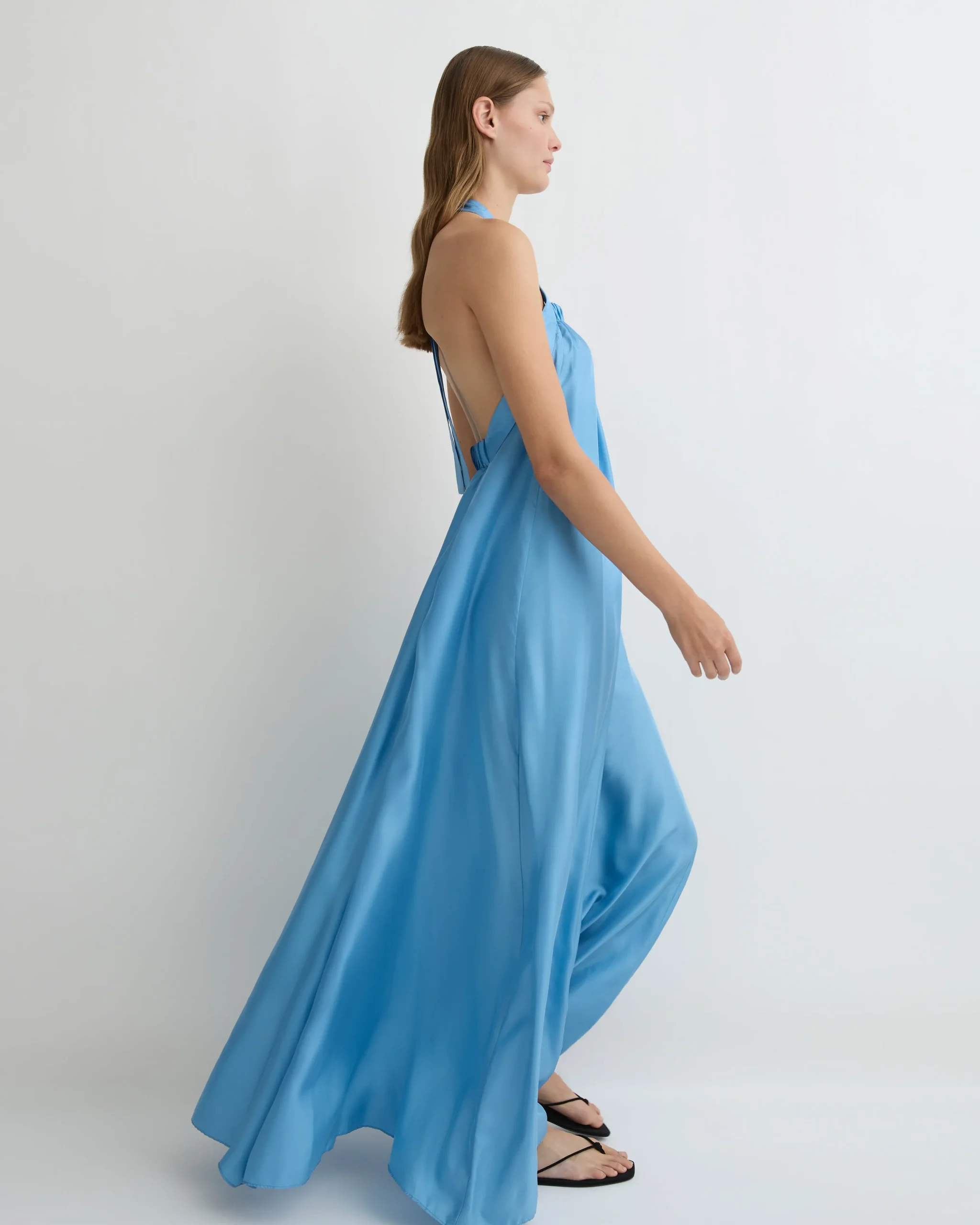Marfa Silk Halter Maxi Dress -*BONDI BORN Hot