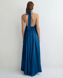 Marfa Silk Halter Maxi Dress -*BONDI BORN New