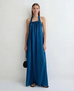 Marfa Silk Halter Maxi Dress -*BONDI BORN New