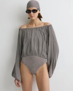 Salema Balloon Top - Mocha Dot*BONDI BORN Sale