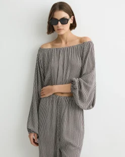 Salema Balloon Top - Mocha Dot*BONDI BORN Sale