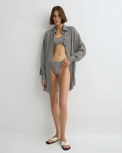 Salema Relaxed Shirt Dress - Mocha Dot*BONDI BORN Online